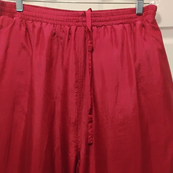 NWT Vintage EVR 80s 90s 100% Silk Windbreaker SweatSuit Red Quilted Studded Sz L - Picture 6 of 14